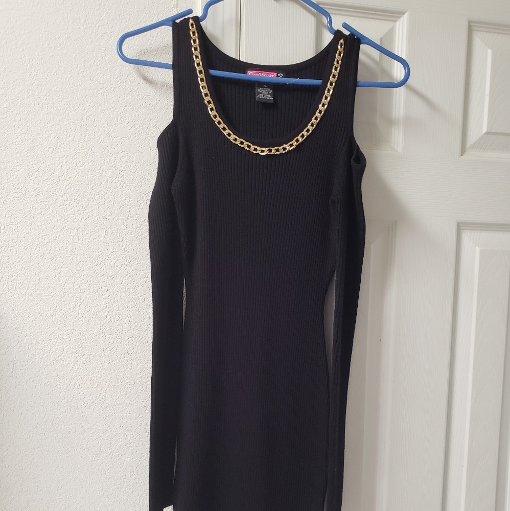 Cold Sholder knitted sweater dress xl